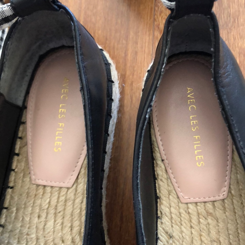 Avec Les Filles ribbon Tie leather espadrilles 6.5 - Picture 4 of 6